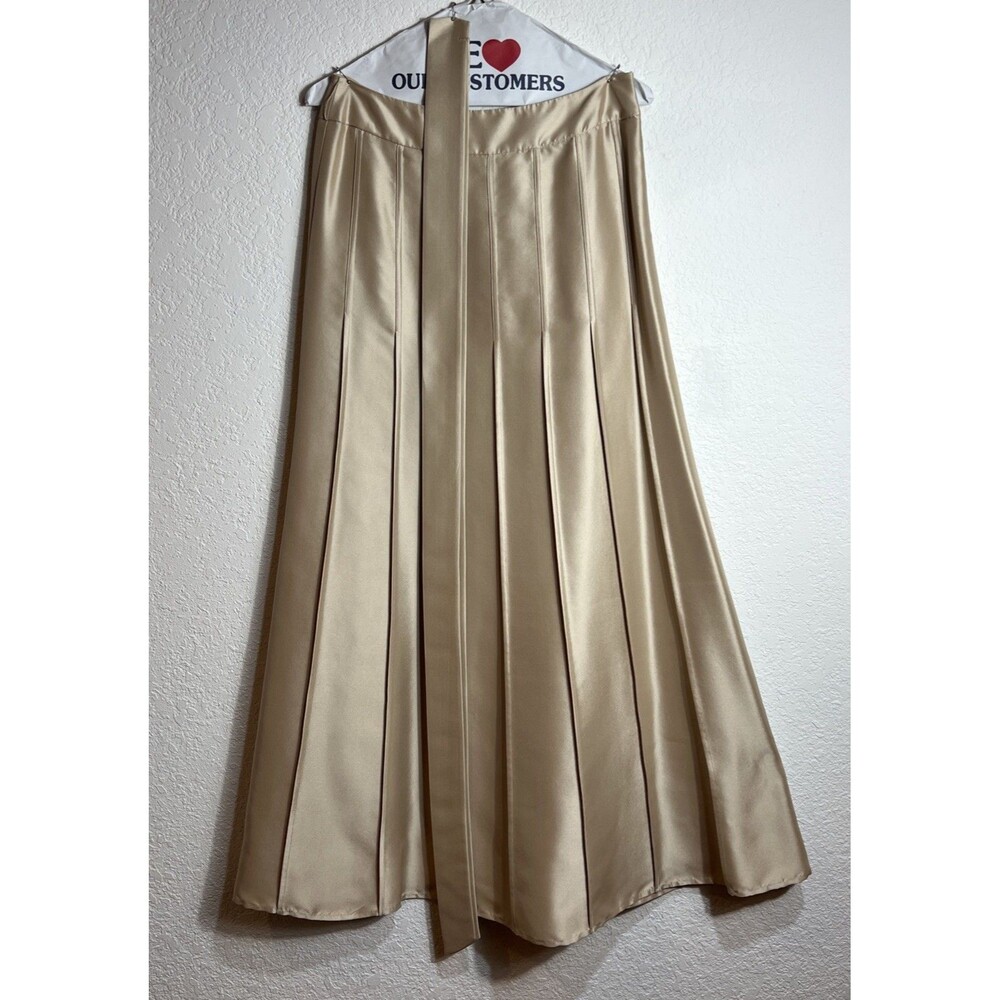Vintage Ann Taylor Maxi 100% Silk Skirt Sz 2 Pleated Ivory Old Money Party